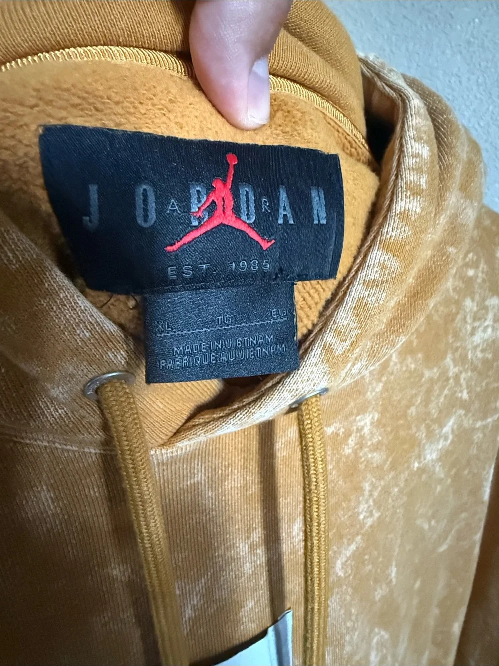 Jordan Ochre Washed Pullover Hoodie with Jumpman Patch